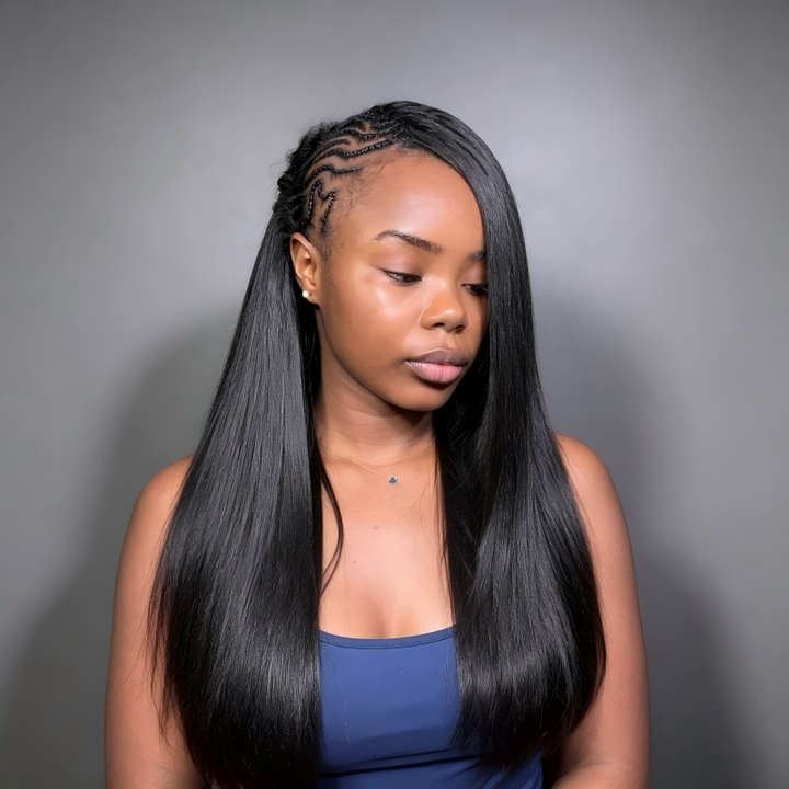 Light Yaki Straight Human Crochet Hair
