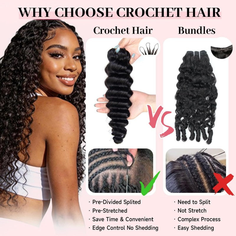 Loose Deep Wave Human Crochet Hair