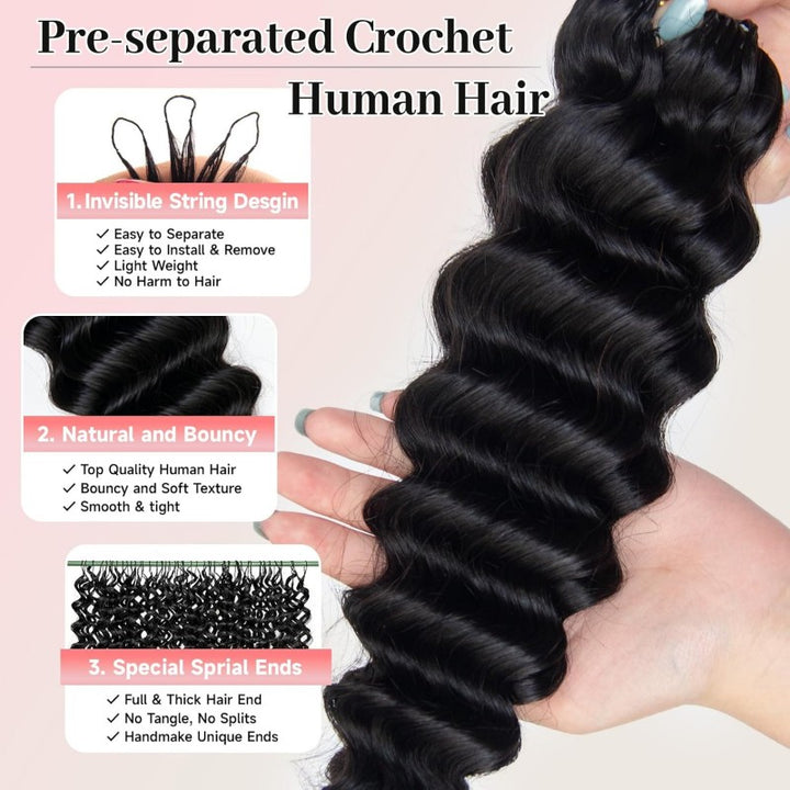 Loose Deep Wave Human Crochet Hair