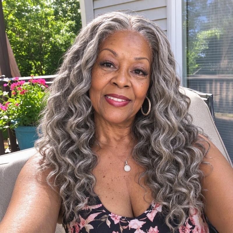 Loose Wave Transparent Lace Salt Pepper 5x5 Closure Wig