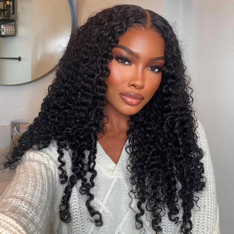 Burmese Curly 13x4 HD Lace Natural Black Full Lace Frontal Wig