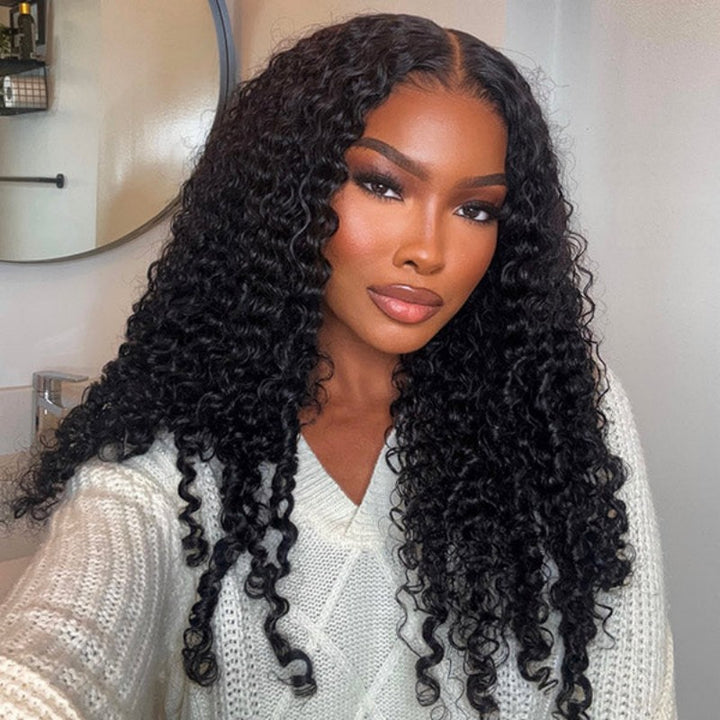 Burmese Curly 13x4 HD Lace Natural Black Full Lace Frontal Wig