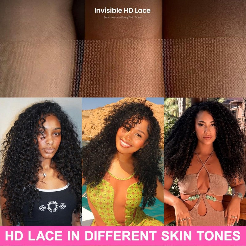 Burmese Curly 13x4 HD Lace Natural Black Full Lace Frontal Wig