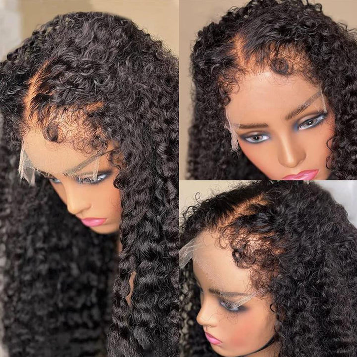 Natural Black Kinky Curly 13x4 HD Lace Full Lace Frontal Wig