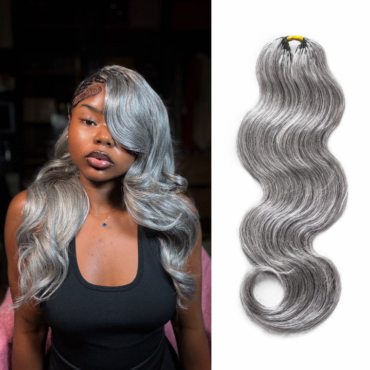 Salt Pepper Body Wave Human Crochet Hair
