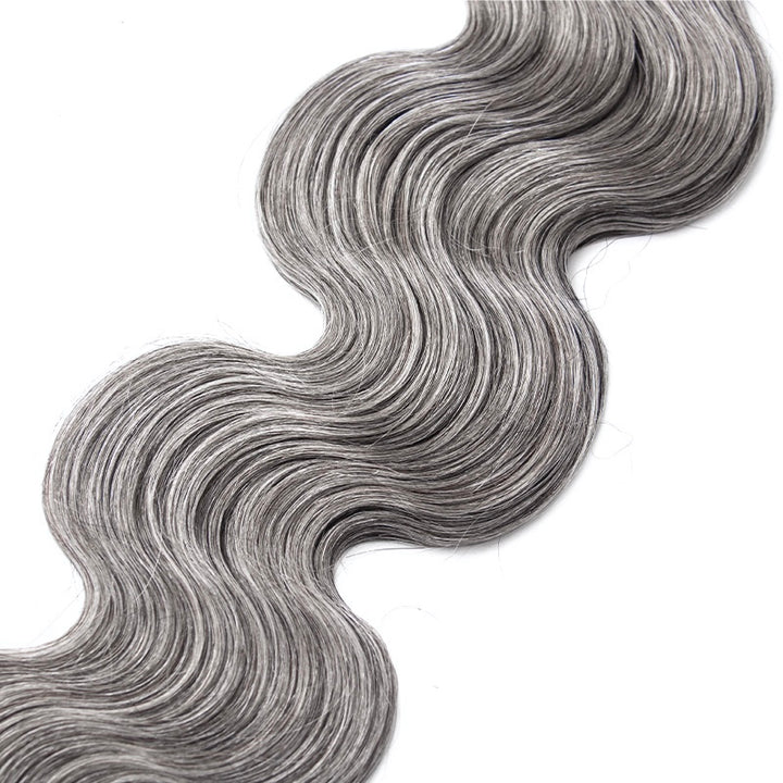 Salt Pepper Body Wave Human Crochet Hair