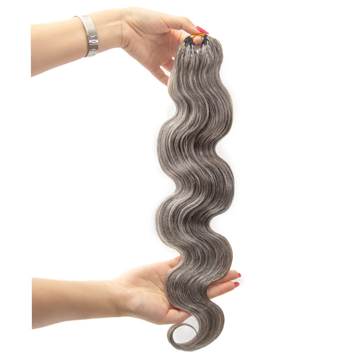Salt Pepper Body Wave Human Crochet Hair