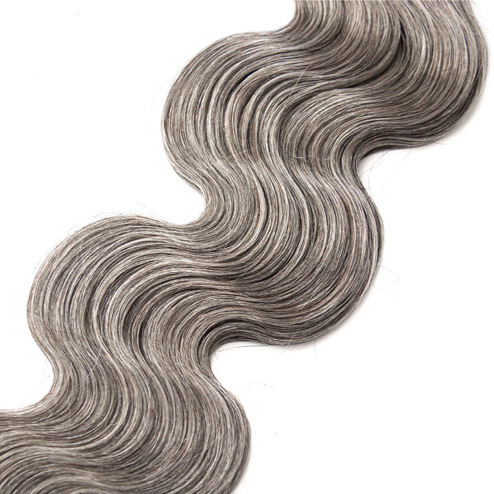 Salt Pepper Body Wave Human Crochet Hair