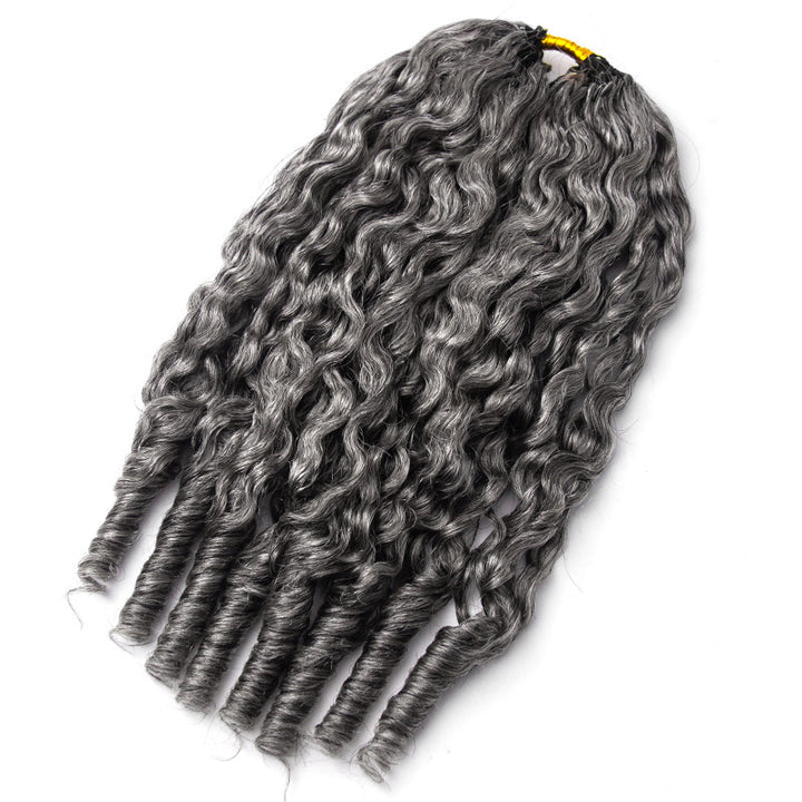 Salt Pepper Burmese Curly Human Crochet Hair
