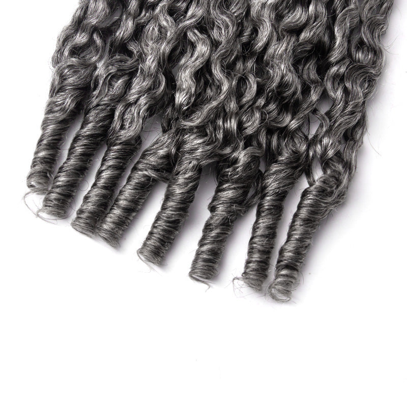 Salt Pepper Burmese Curly Human Crochet Hair