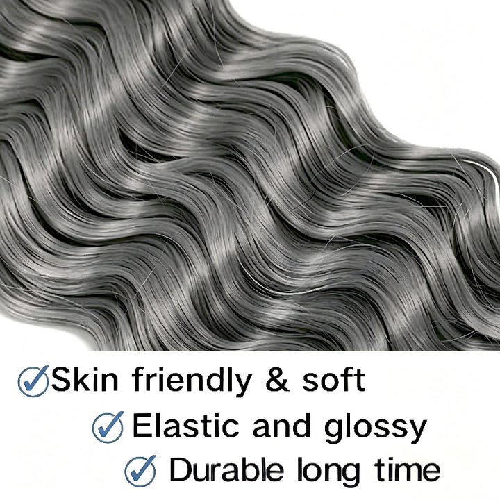Salt Pepper Deep Wave Bulk Human Hair For Braiding