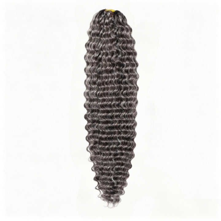 Salt Pepper Deep Wave Human Crochet Hair