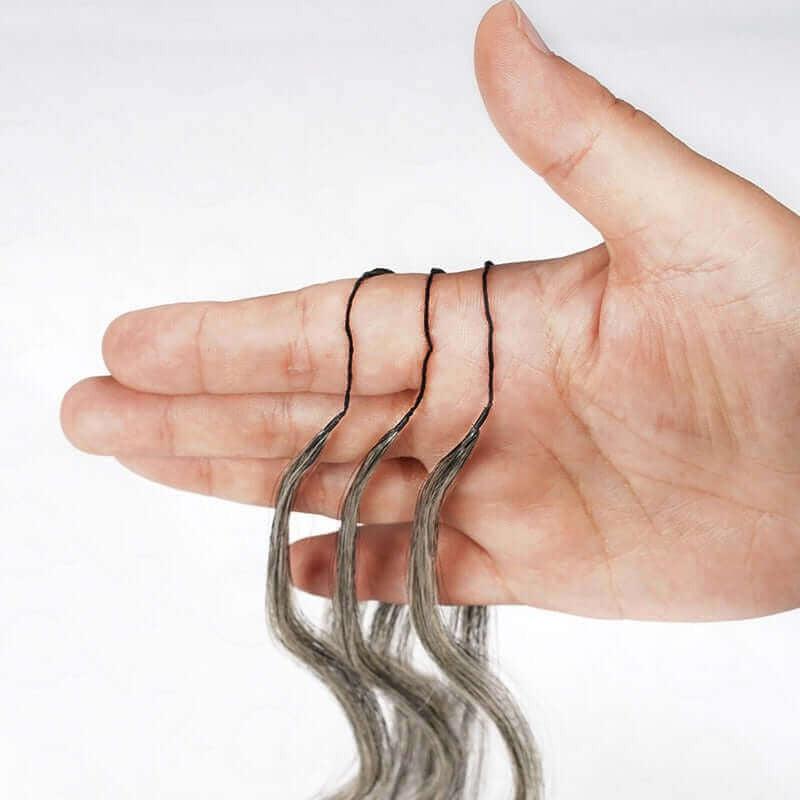 Salt Pepper Deep Wave Human Crochet Hair
