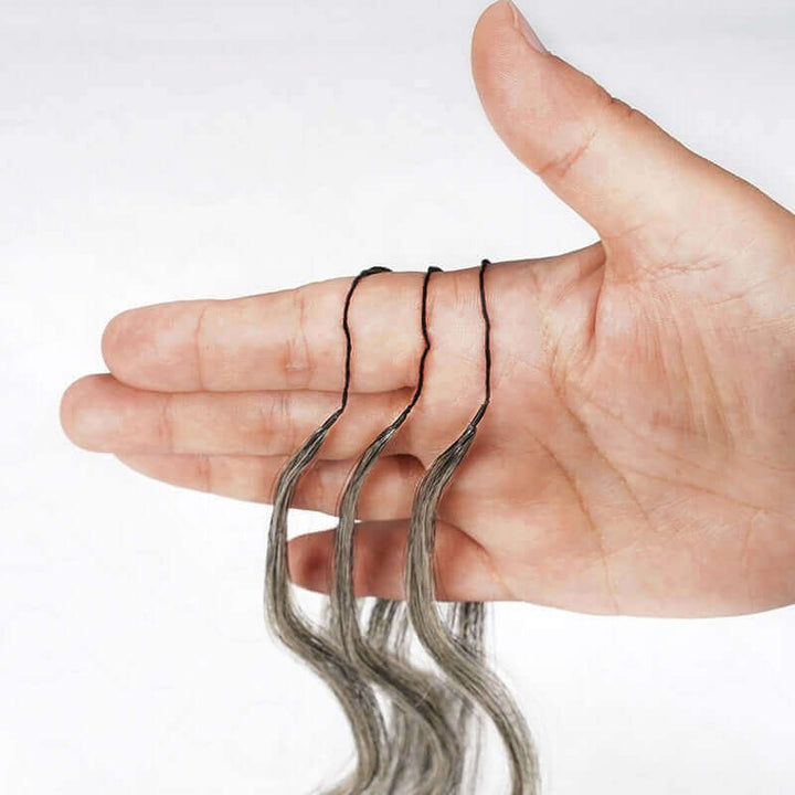 Salt Pepper Deep Wave Human Crochet Hair