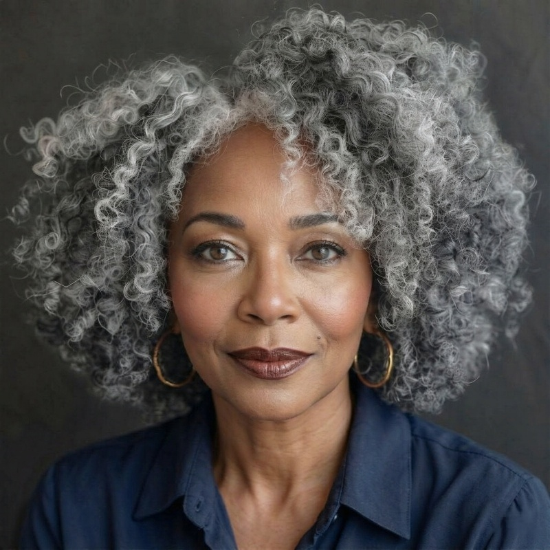 Salt Pepper Jerry Curly Glueless V Part Wig