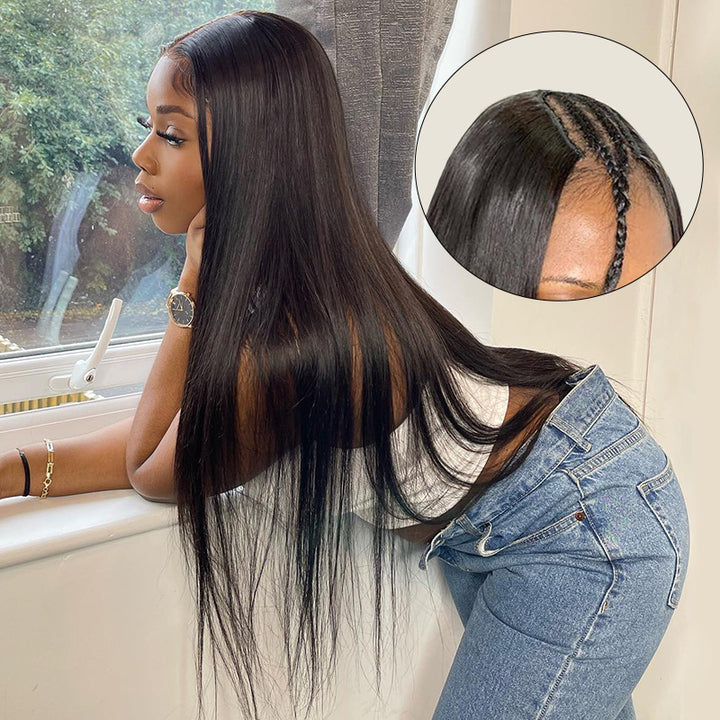 Silky Straight Glueless U Part Wig