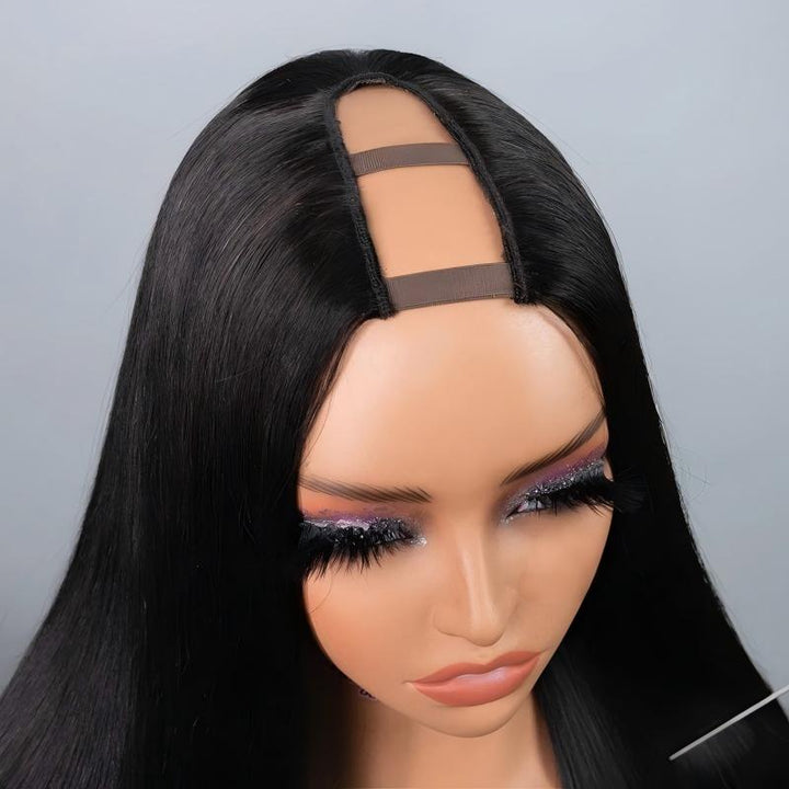 Silky Straight Glueless U Part Wig