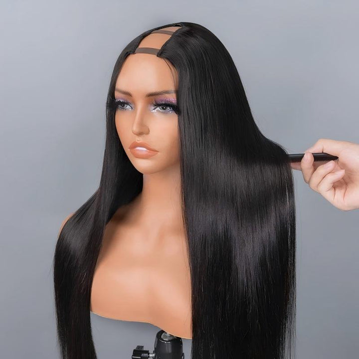 Silky Straight Glueless U Part Wig