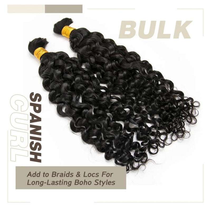 Spanish Curl Bulk Human Hair For Braiding