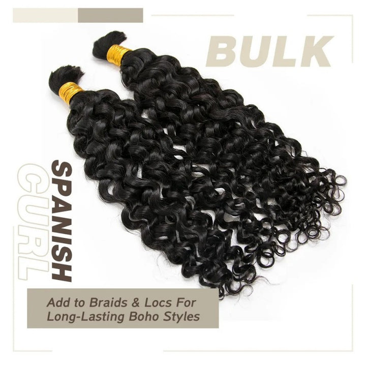 Spanish Curl Bulk Human Hair For Braiding