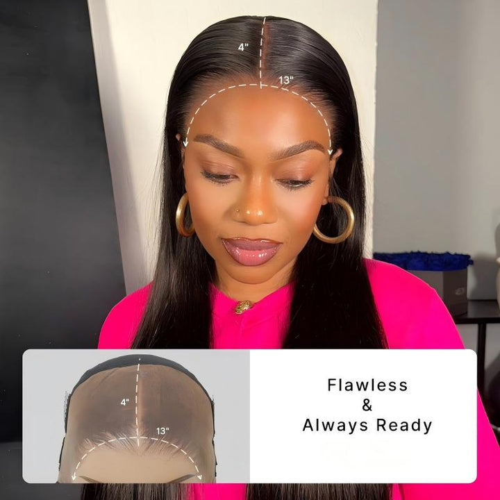 Straight 13x4 HD Lace Natural Black Full Lace Frontal Wig
