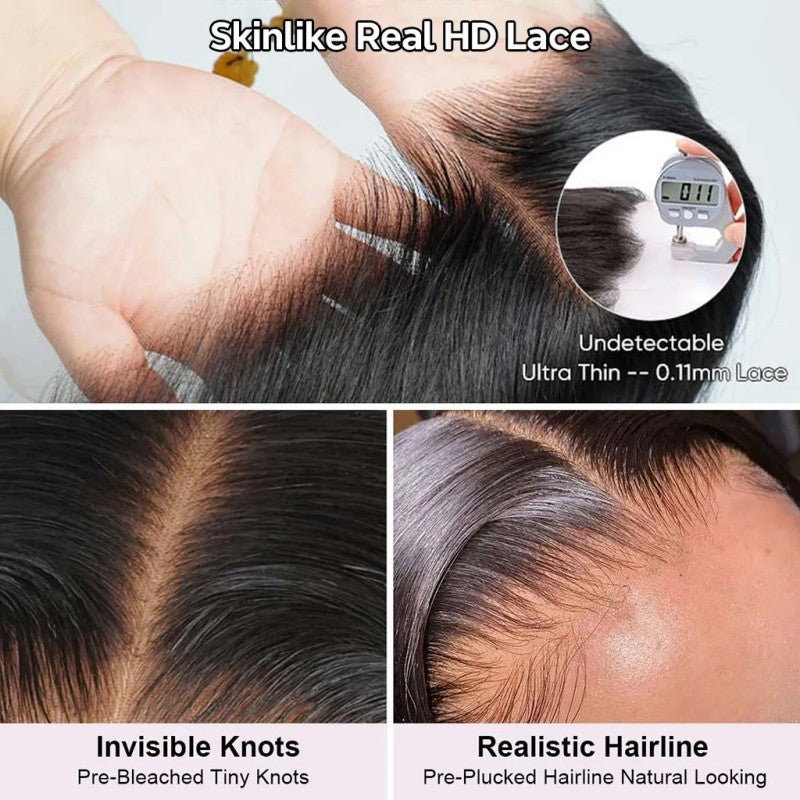 Straight 13x4 HD Lace Natural Black Full Lace Frontal Wig