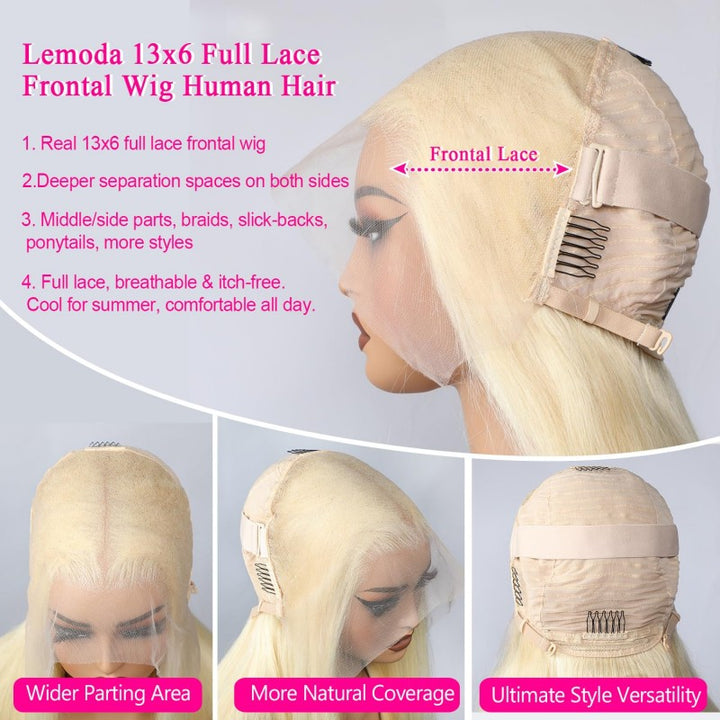 Straight Transparent Lace 613 13x6 Full Frontal Wig