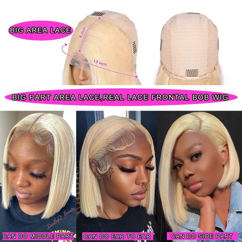 Straight Bob HD Lace 613 13x4 Full Frontal Wig