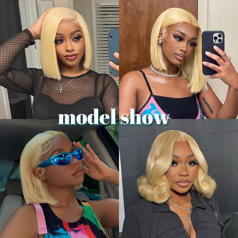 Straight Bob HD Lace 613 13x4 Full Frontal Wig