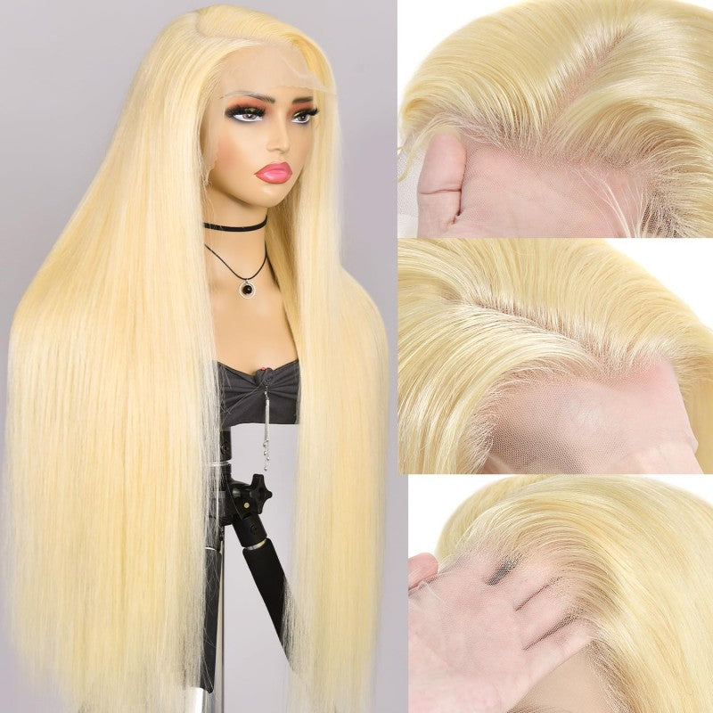 Straight Transparent Lace 613 13x4 Full Frontal Wig