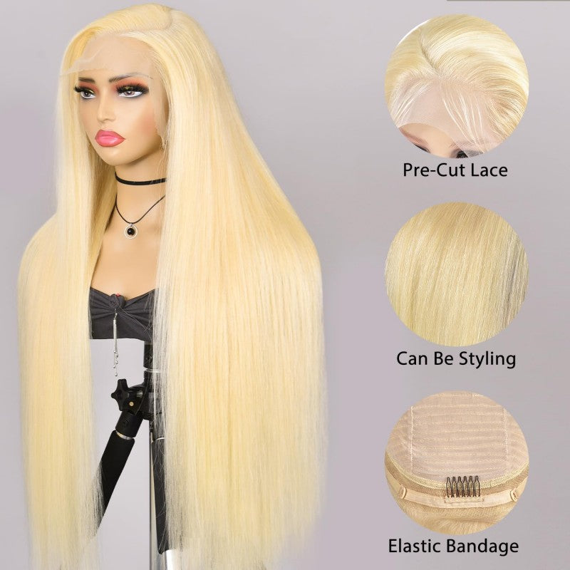 Straight Transparent Lace 613 13x4 Full Frontal Wig