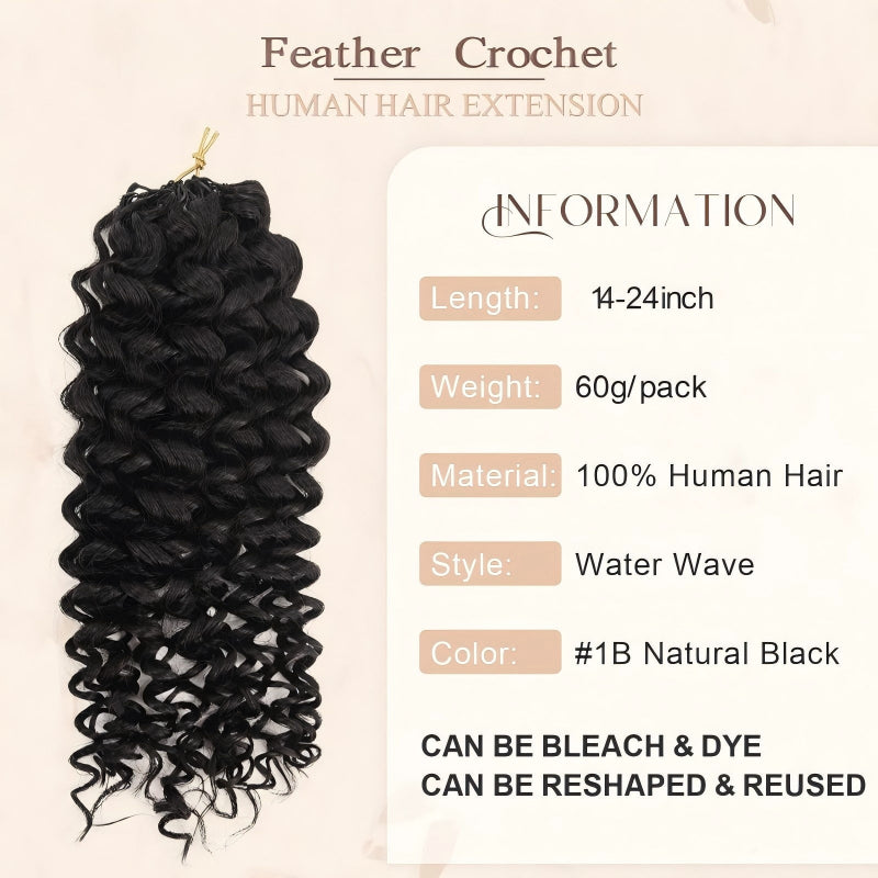 KRN Water Wave Feather Crochet Boho Hair for Braiding
