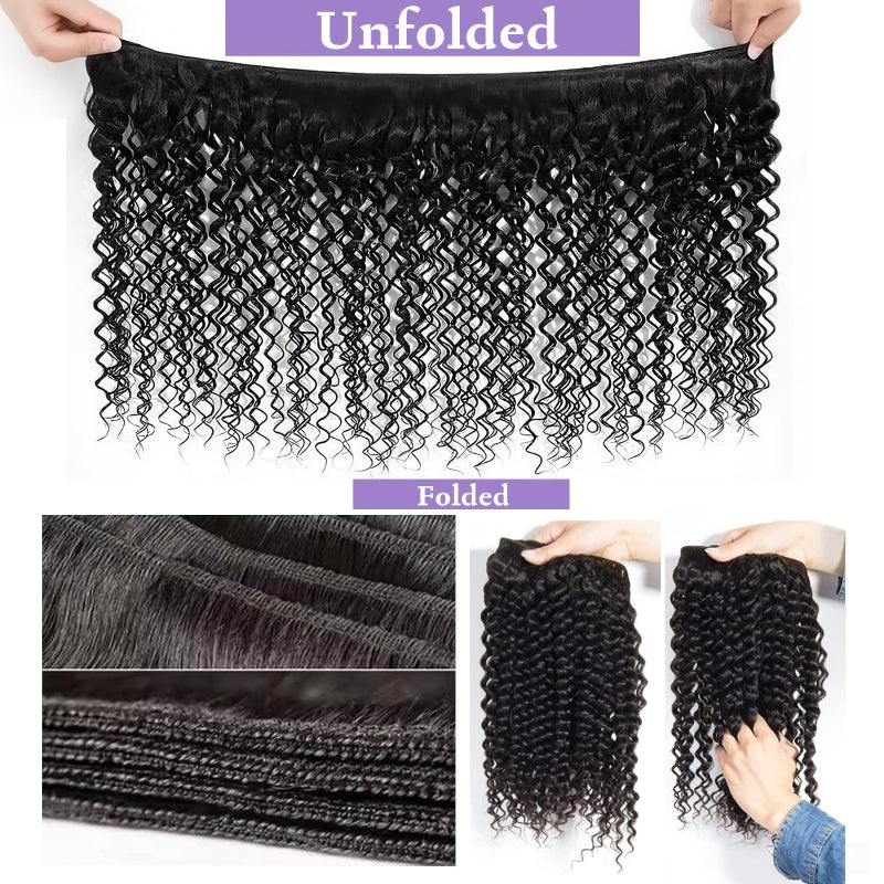 Weft Bundles Deep Wave Human Hair Weaving