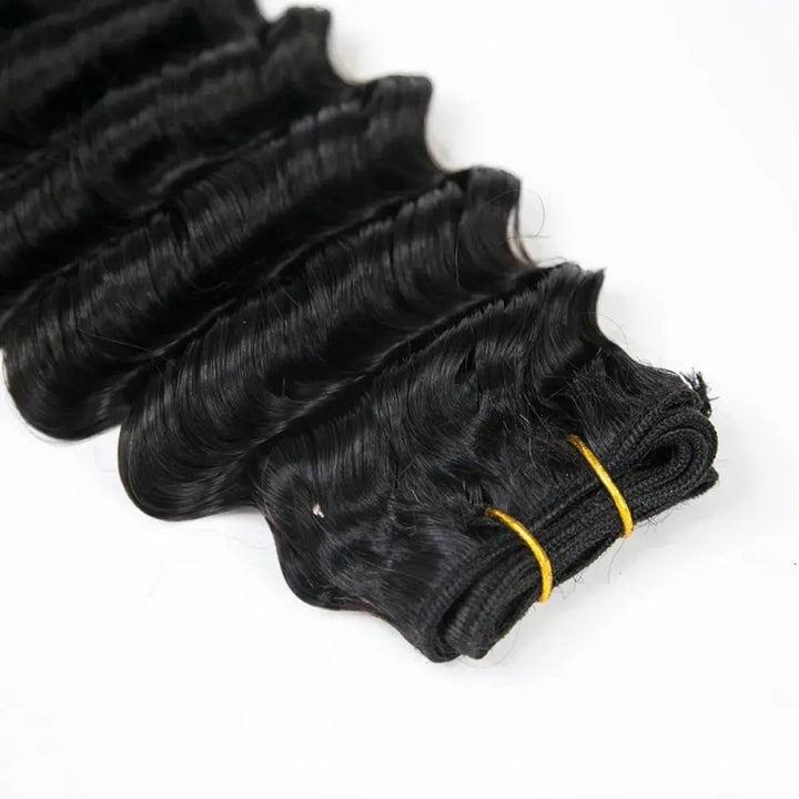Weft Bundles Deep Wave Human Hair Weaving