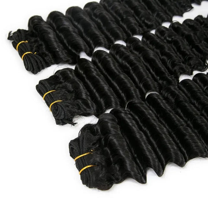 Weft Bundles Deep Wave Human Hair Weaving