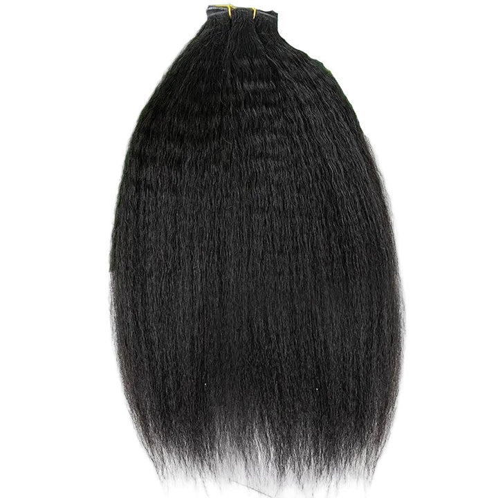 Weft Bundles Kinky Straight Human Hair Weaving