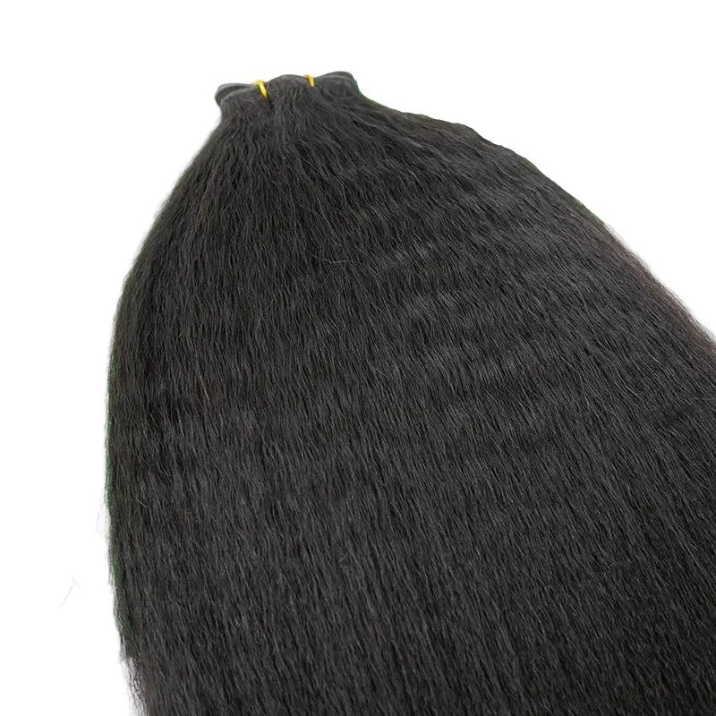 Weft Bundles Kinky Straight Human Hair Weaving