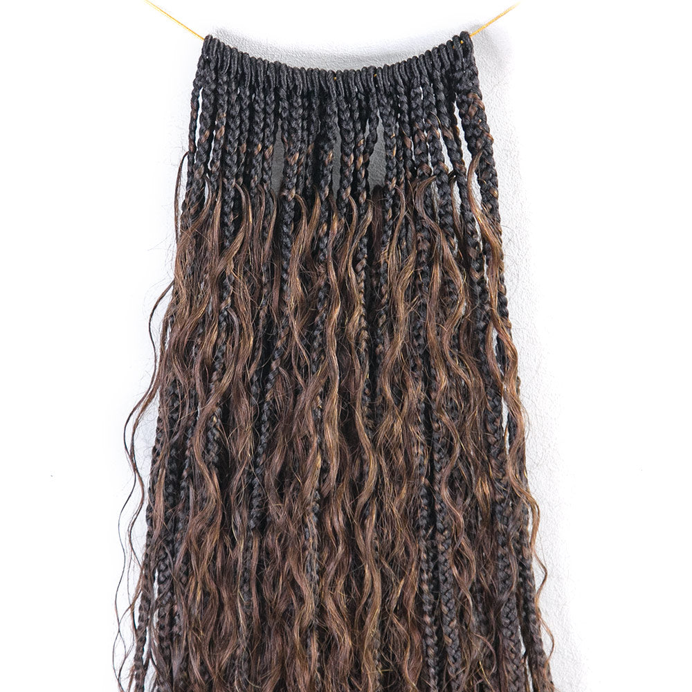 T1B/4 Deep Wave Crochet Boho Box Braids – KRN WIG