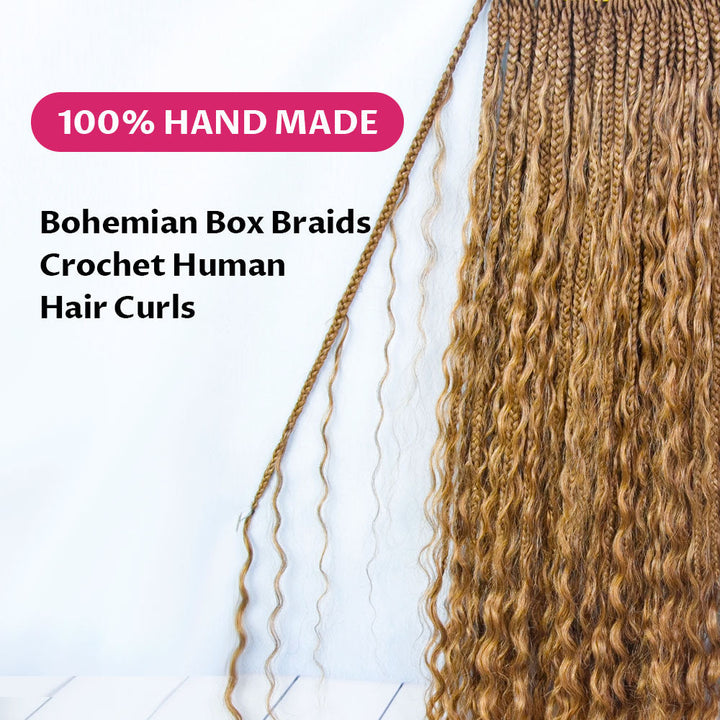 KRN 27# Kinky Curly Blonde Crochet Boho Box Braids "14inch-30inch"