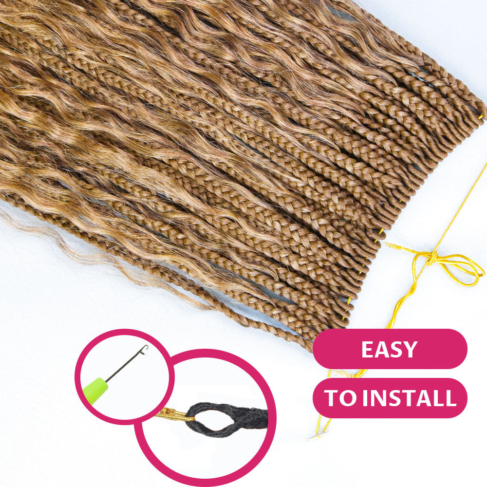 KRN 27# Kinky Curly Blonde Crochet Boho Box Braids "14inch-30inch"