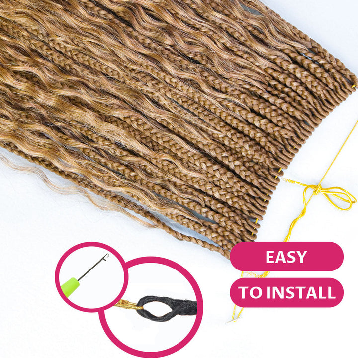 KRN 27# Kinky Curly Blonde Crochet Boho Box Braids "14inch-30inch"