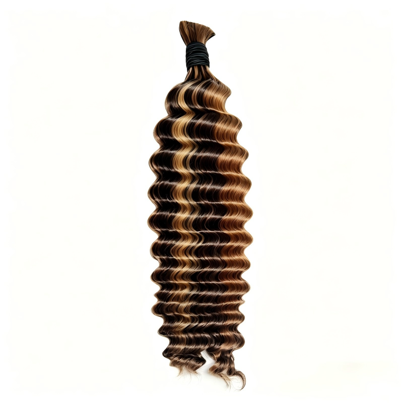 KRN #4A/27/30 Piano Color Deep Wave Bulk Hair For Braiding