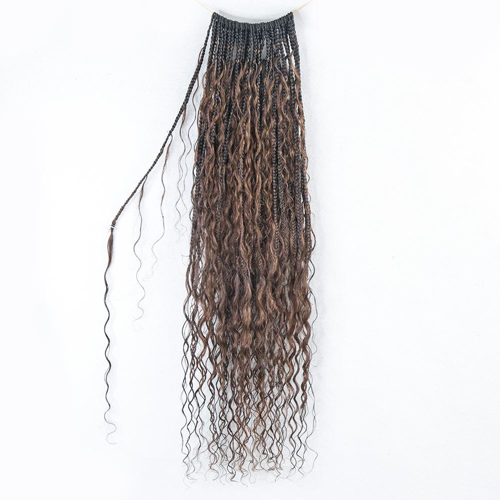 #T1B/4 Color Deep Wave Crochet Boho Box Braids 14-30 Inch