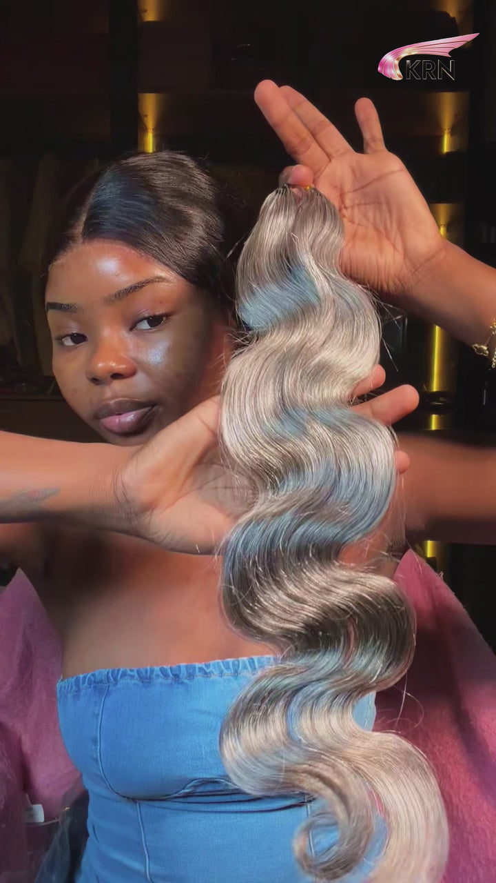 Salt Pepper Body Wave Human Crochet Hair